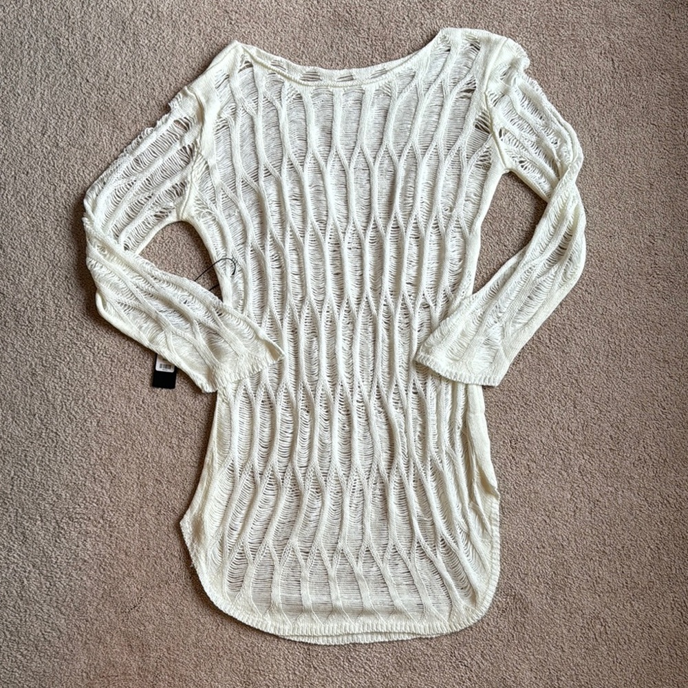 Fashion Nova White Knit Swim Coverup - Picture 3 of 4